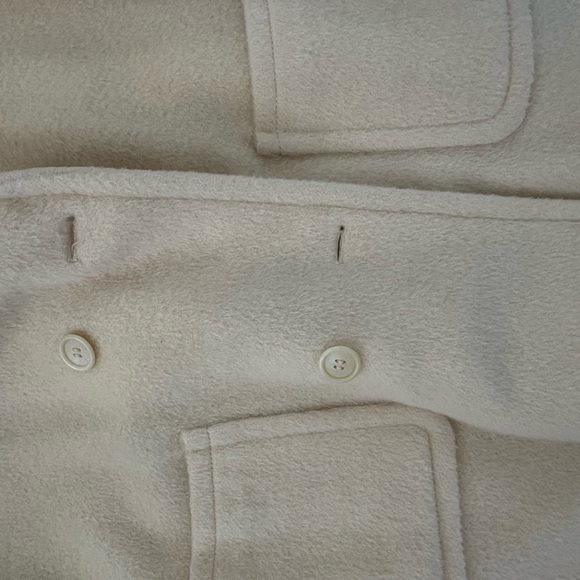 Evan Picone Classic Cream Long Wool-Blend Coat - Picture 5 of 8